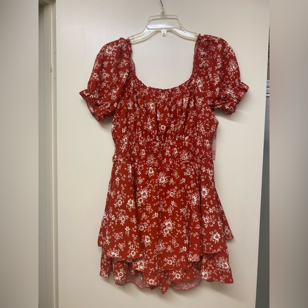 Red Floral Romper by Inspired Hearts